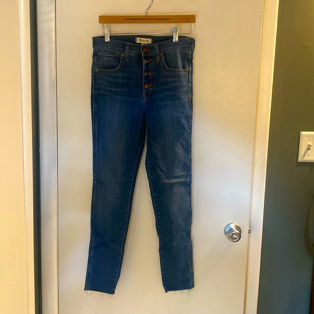 Madewell 10” rise, button fly jeans, skinny